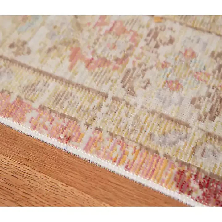 Salmon Vintage Border Area Rug