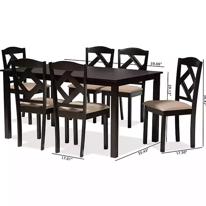 Sandy Beige Diamond Back 7-pc. Dining Set