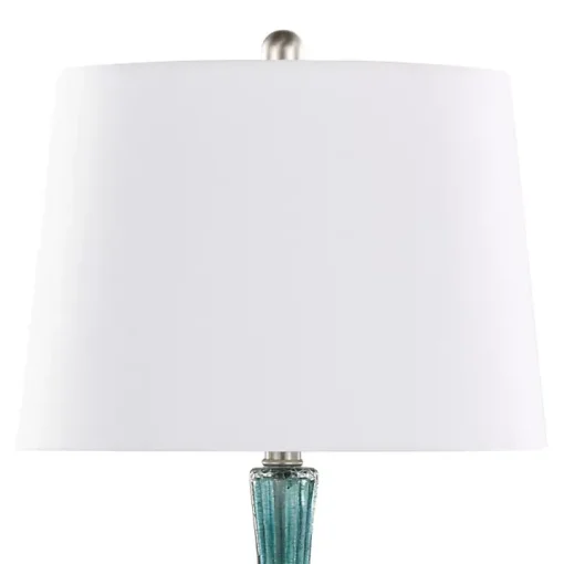 Sapphire Crackle Glass Table Lamps, Set of 2