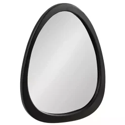 Satin Black Asymmetrical Wall Mirror