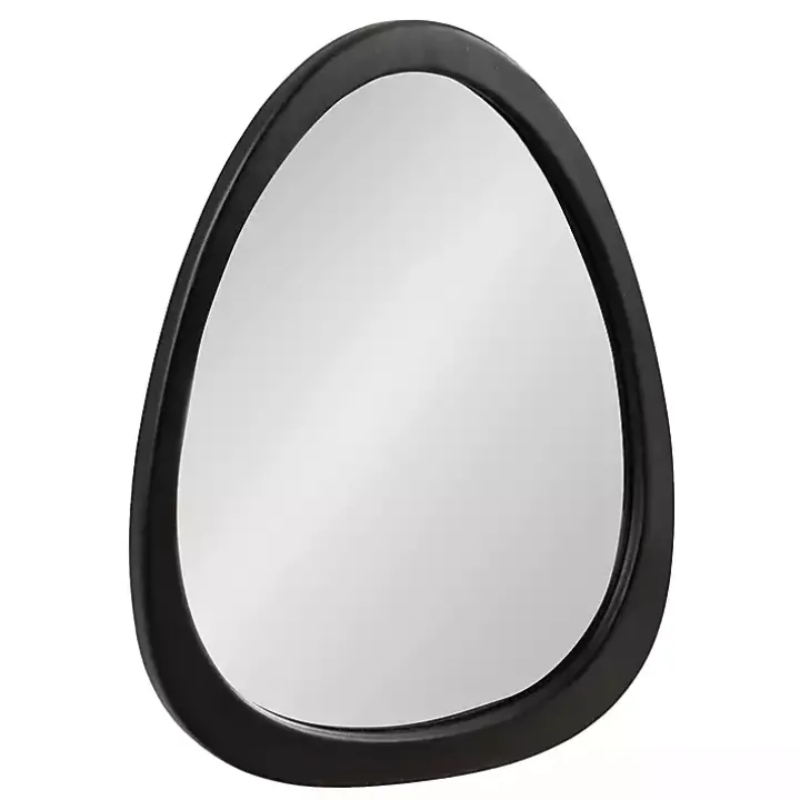 Satin Black Asymmetrical Wall Mirror