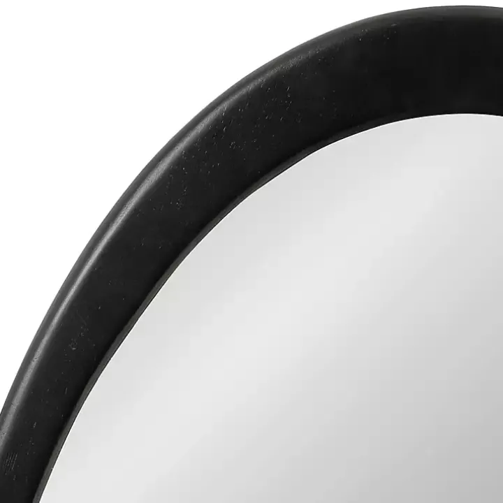 Satin Black Asymmetrical Wall Mirror