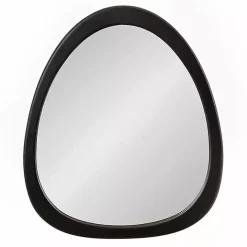 Satin Black Asymmetrical Wall Mirror