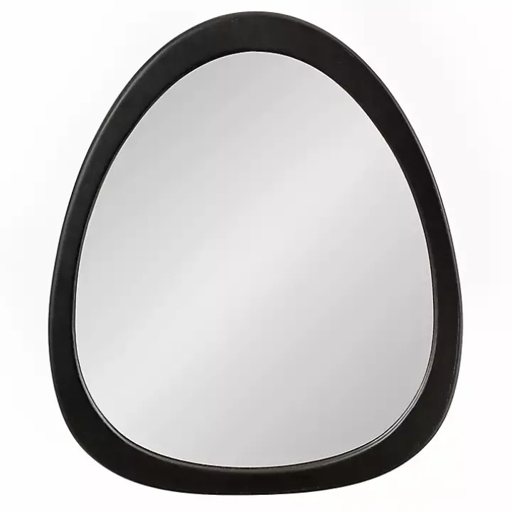 Satin Black Asymmetrical Wall Mirror