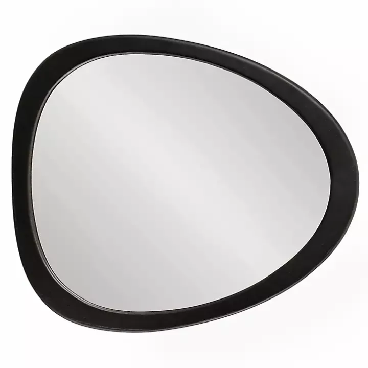 Satin Black Asymmetrical Wall Mirror