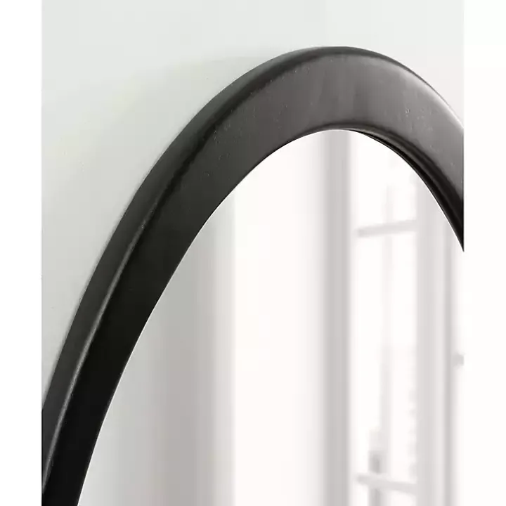 Satin Black Asymmetrical Wall Mirror