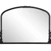 Satin Black Baroque Arched Wall Mirror