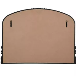 Satin Black Baroque Arched Wall Mirror