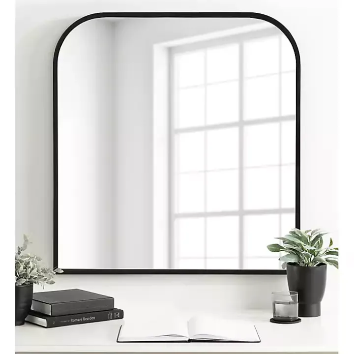 Satin Black Wide Arch Wall Mirror
