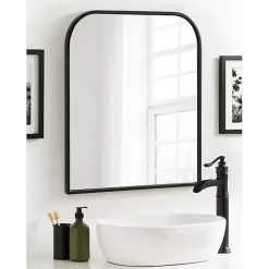 Satin Black Wide Arch Wall Mirror