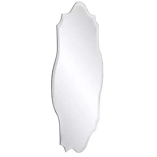 Scalloped Rectangular Frameless Wall Mirror