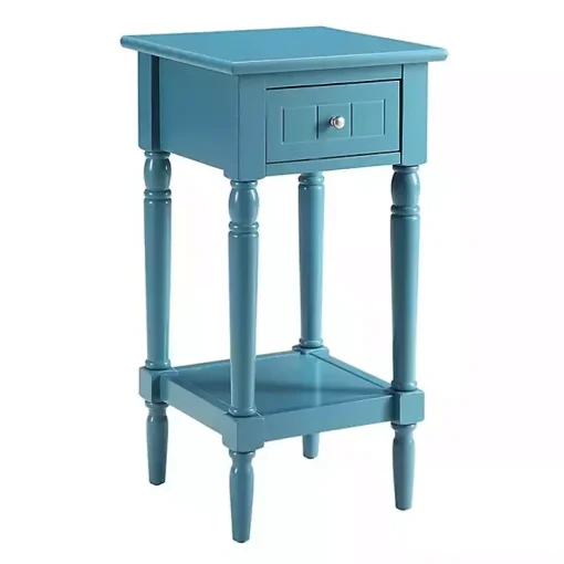 Sea Blue French Country Square Accent Table