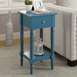 Sea Blue French Country Square Accent Table