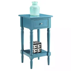 Sea Blue French Country Square Accent Table