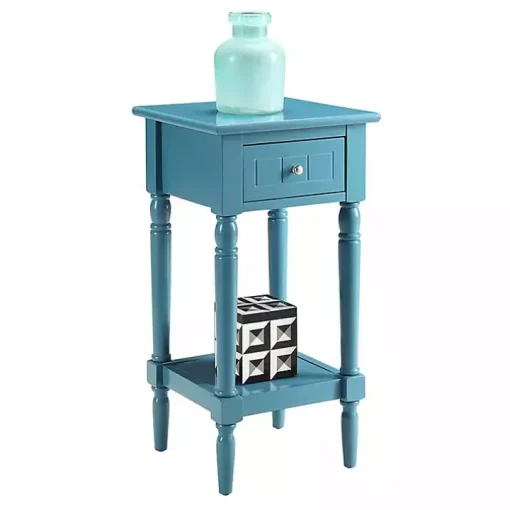 Sea Blue French Country Square Accent Table