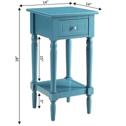 Sea Blue French Country Square Accent Table