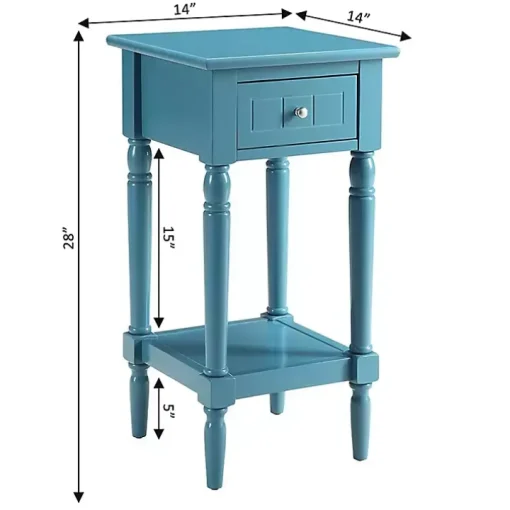 Sea Blue French Country Square Accent Table