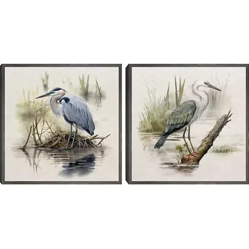 Seabird Portrait Framed Canvas Prints, Set of 2