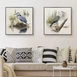 Seabird Portrait Framed Canvas Prints, Set of 2
