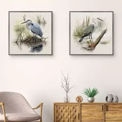 Seabird Portrait Framed Canvas Prints, Set of 2