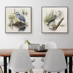 Seabird Portrait Framed Canvas Prints, Set of 2