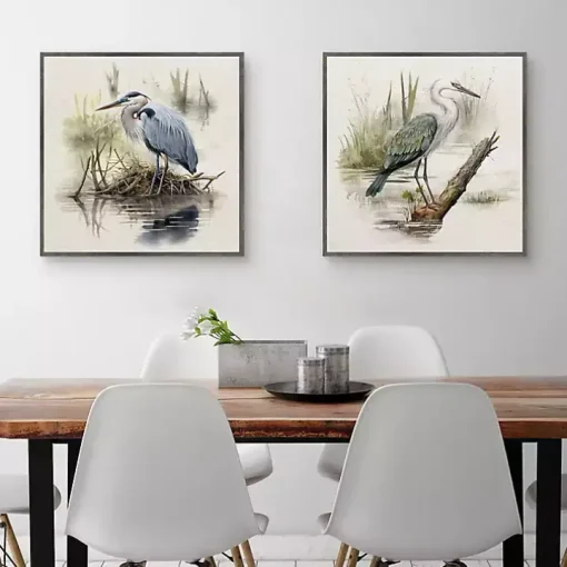 Seabird Portrait Framed Canvas Prints, Set of 2