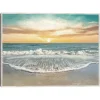 Seafoam Sunrise Framed Canvas Art Print
