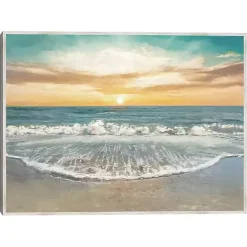 Seafoam Sunrise Framed Canvas Art Print