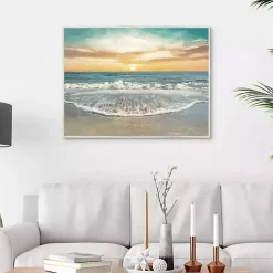 Seafoam Sunrise Framed Canvas Art Print