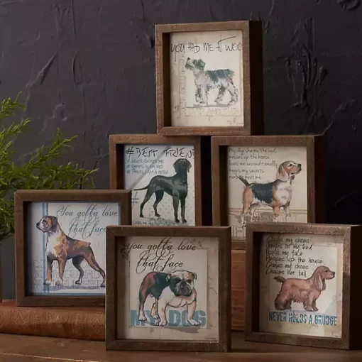 Sentimental Dogs Framed Art Prints, Set of 6