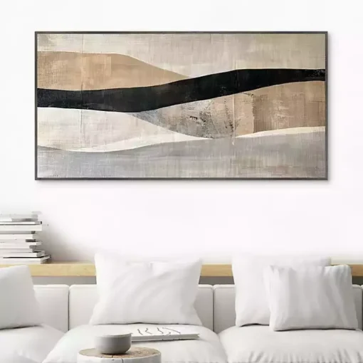 Serene Abstract Landscape Framed Canvas Art Print