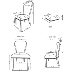 Sevana Brown Faux Leather Dining Chairs, Set of 2