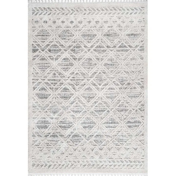 Shaggy Lattice Tassel Ansley Area Rug, 5x7