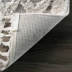 Shaggy Lattice Tassel Ansley Area Rug, 5x7