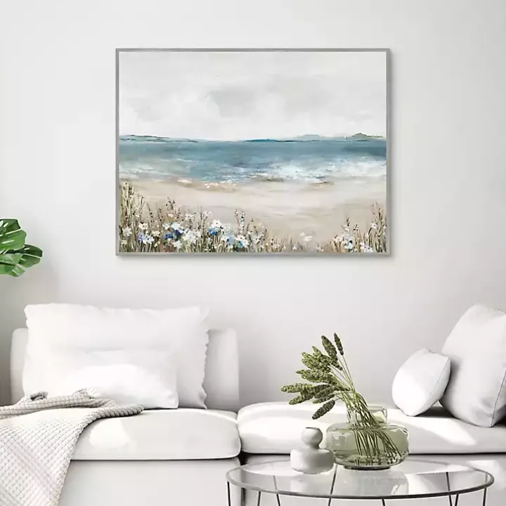 Shoreline Splendor Framed Canvas Art Print