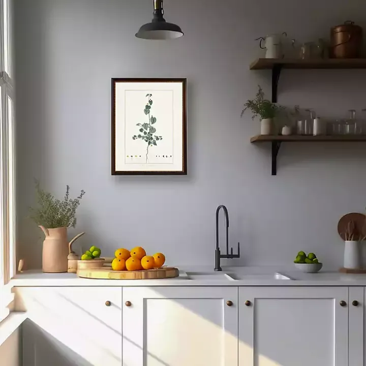 Sida Greenery Black Beaded Framed Art Print