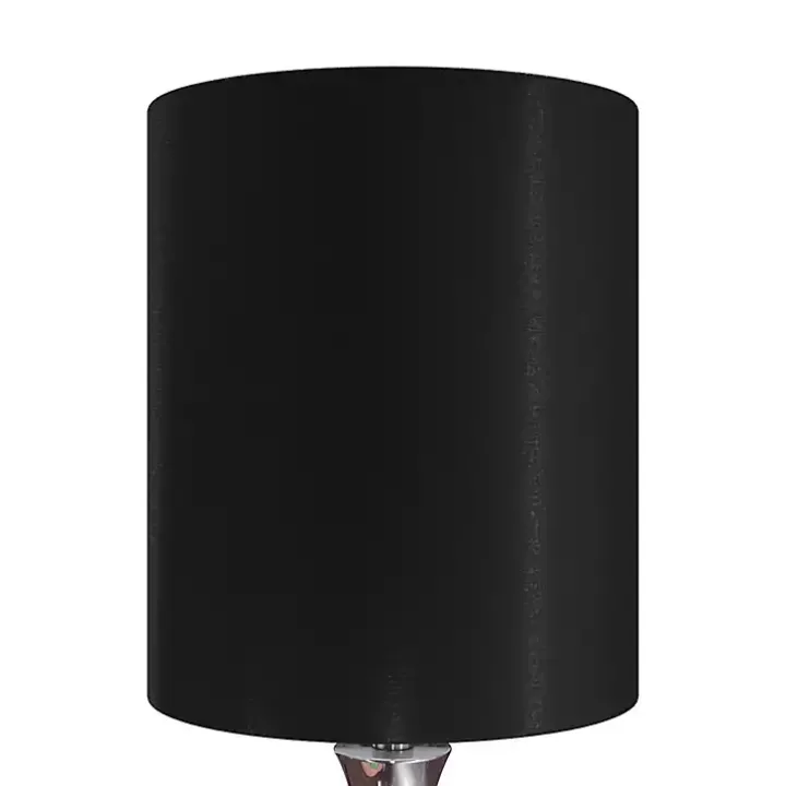 Silver and Black Tapered Table Lamps, Set of 2