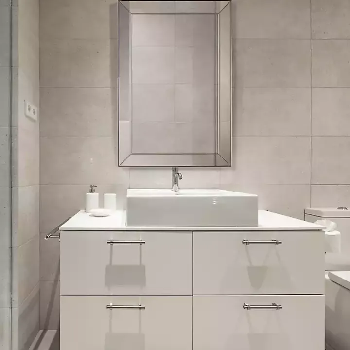 Silver Bevel Rectangle Wall Mirror