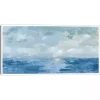 Silver Blue Sea Framed Canvas Art Print