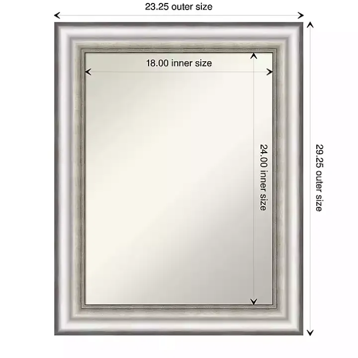 Silver Embossed Frame Wall Mirror