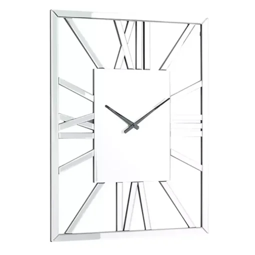 Silver Glass Frame Wall Clock