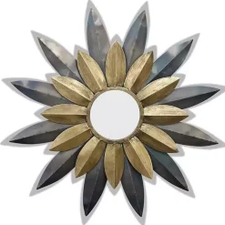 Silver Gold Starstruck Burst Metal Wall Mirror