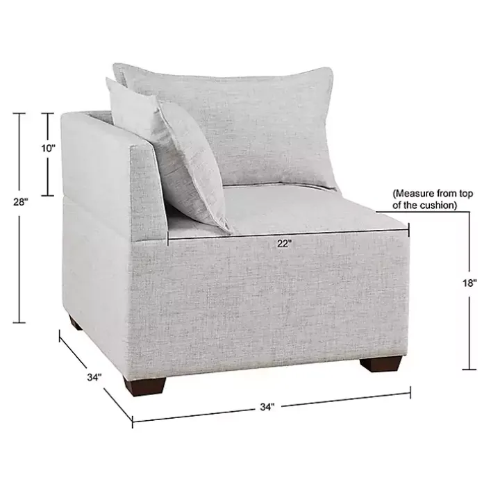 Silver Gray Modular Corner Accent Chair