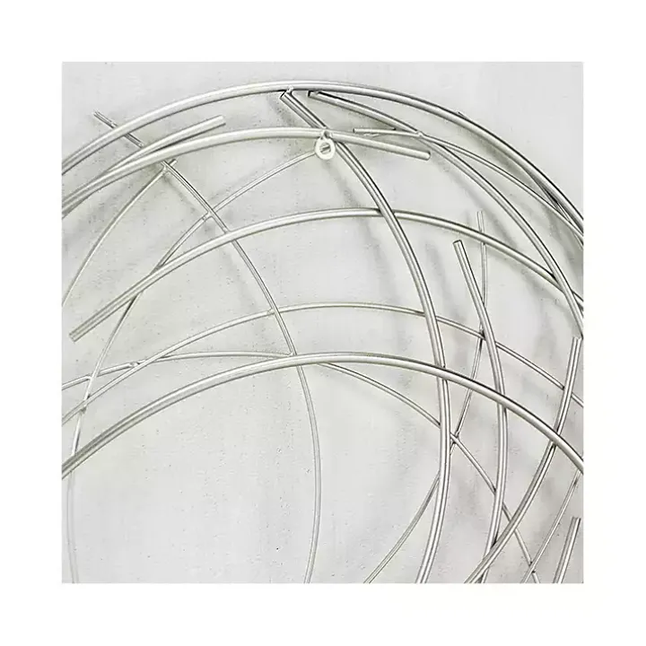 Silver Metal Wire Abstract Wall Plaque