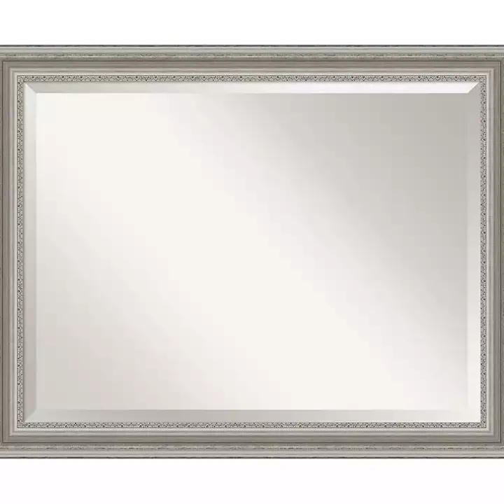Silver Patina Scallop Framed Mirror, 35x45 in.