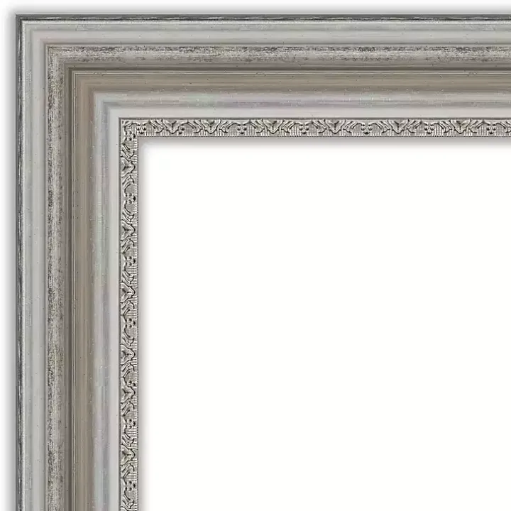 Silver Patina Scallop Framed Mirror, 35x45 in.
