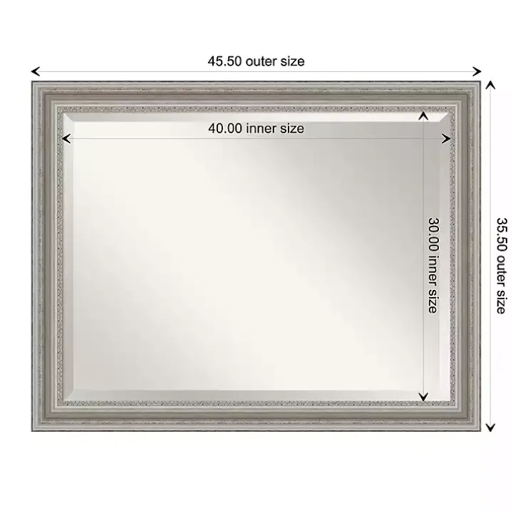 Silver Patina Scallop Framed Mirror, 35x45 in.