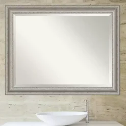Silver Patina Scallop Framed Mirror, 35x45 in.