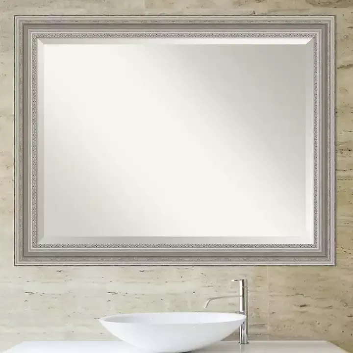 Silver Patina Scallop Framed Mirror, 35x45 in.