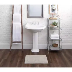 Silver Reversible Cotton Bath Mat, 34 in.